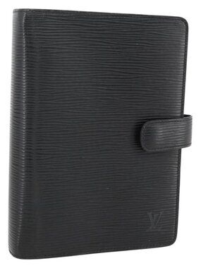 LOUIS VUITTON Epi Agenda MM Day Planner Cover Black R20042 LV Auth BA11324